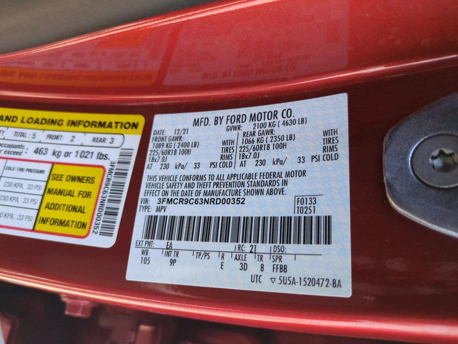 Used 2022 Hot Pepper Red Metallic Tinted Clearcoat Ford Outer Banks image 41