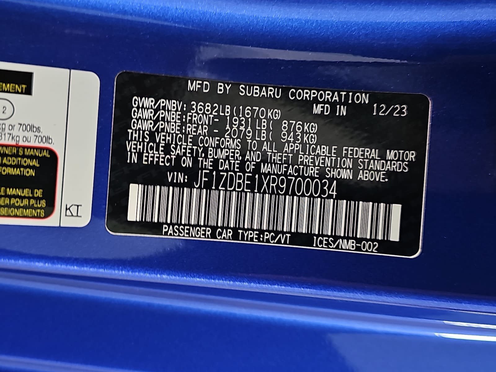 Used 2024 Blue Subaru Limited image 30