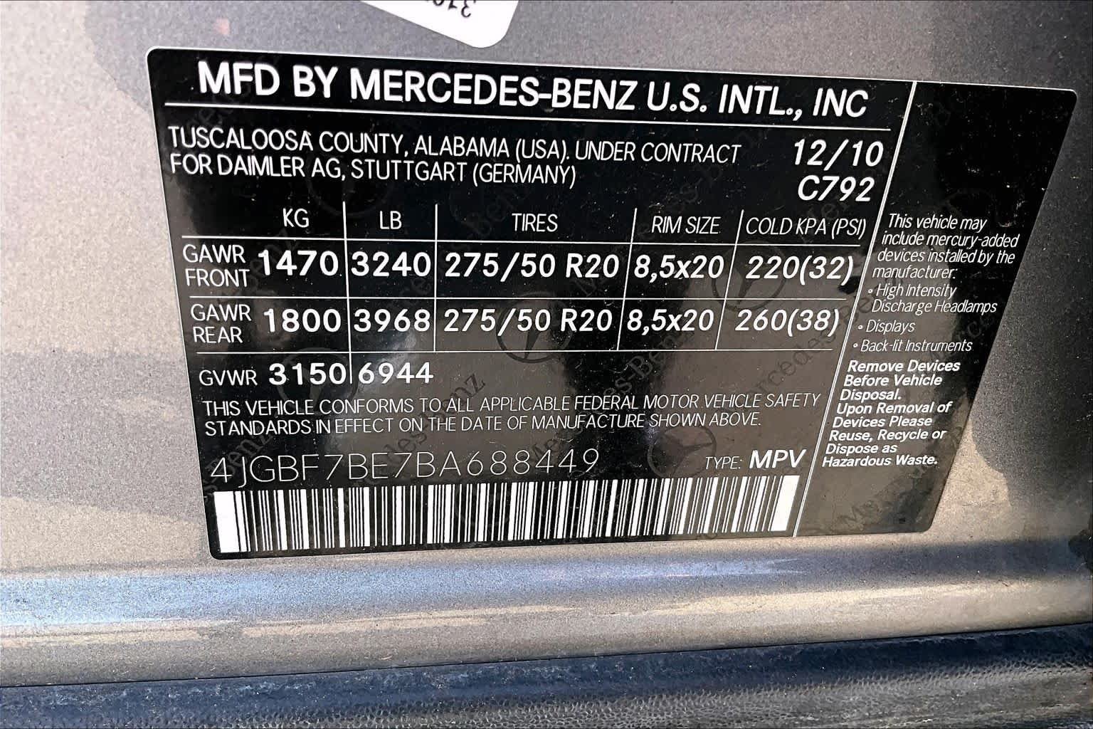 Used 2011 Iridium Silver Metallic Mercedes-Benz GL 450 image 34