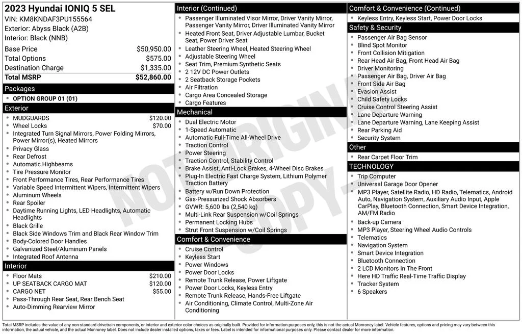 Used 2023 Black Hyundai SEL image 9