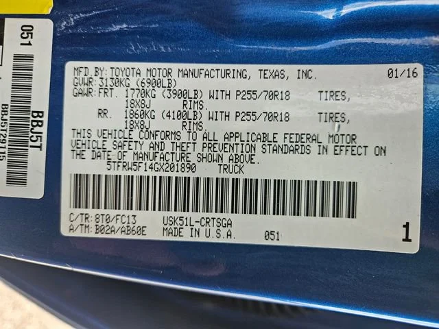 Used 2016 Blue Toyota SR5 image 30