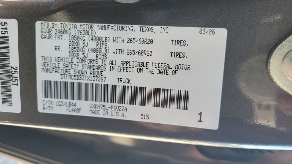 New 2026 Magnetic Gray Metallic Toyota Tundra 1794 Edition image 25