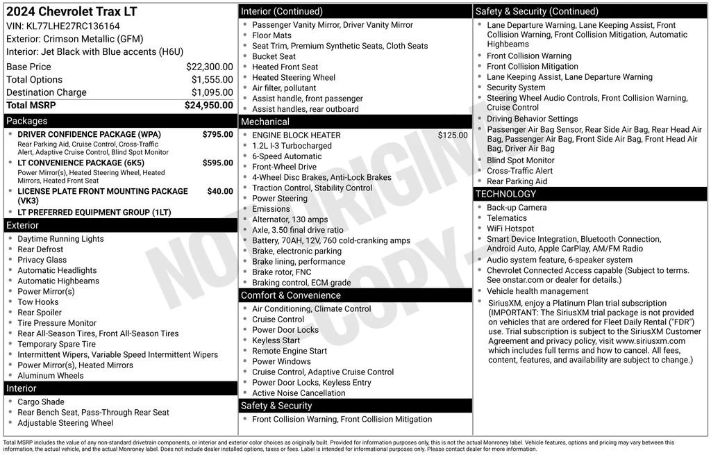 Used 2024 Crimson Metallic Chevrolet LT image 5