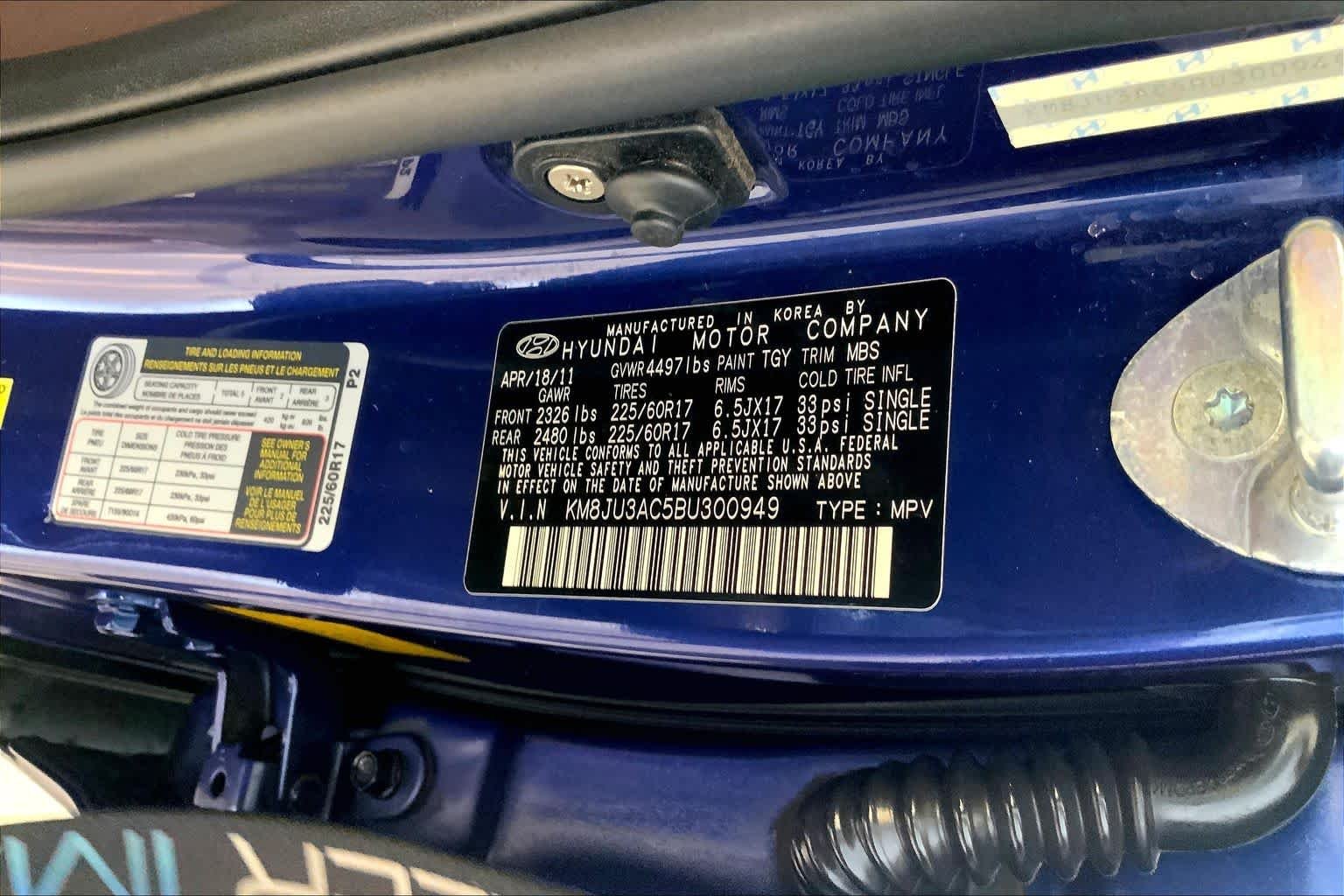 Used 2011 Iris Blue Hyundai GLS image 33