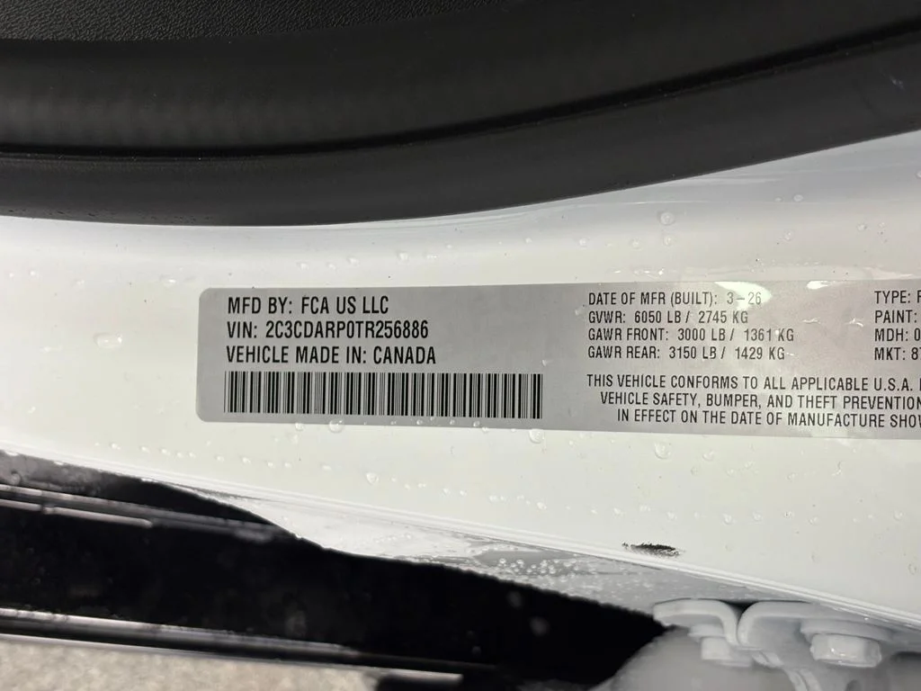 New 2026 White Knuckle Exterior Paint Dodge R/T Scat Pack image 15