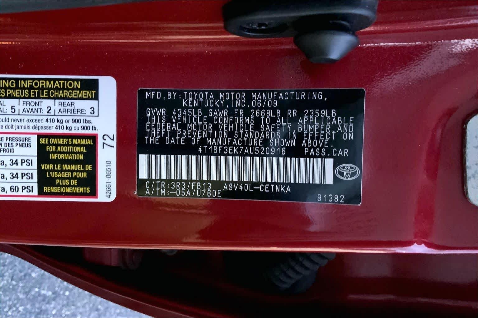 Used 2010 Barcelona Red Metallic Toyota LE image 29