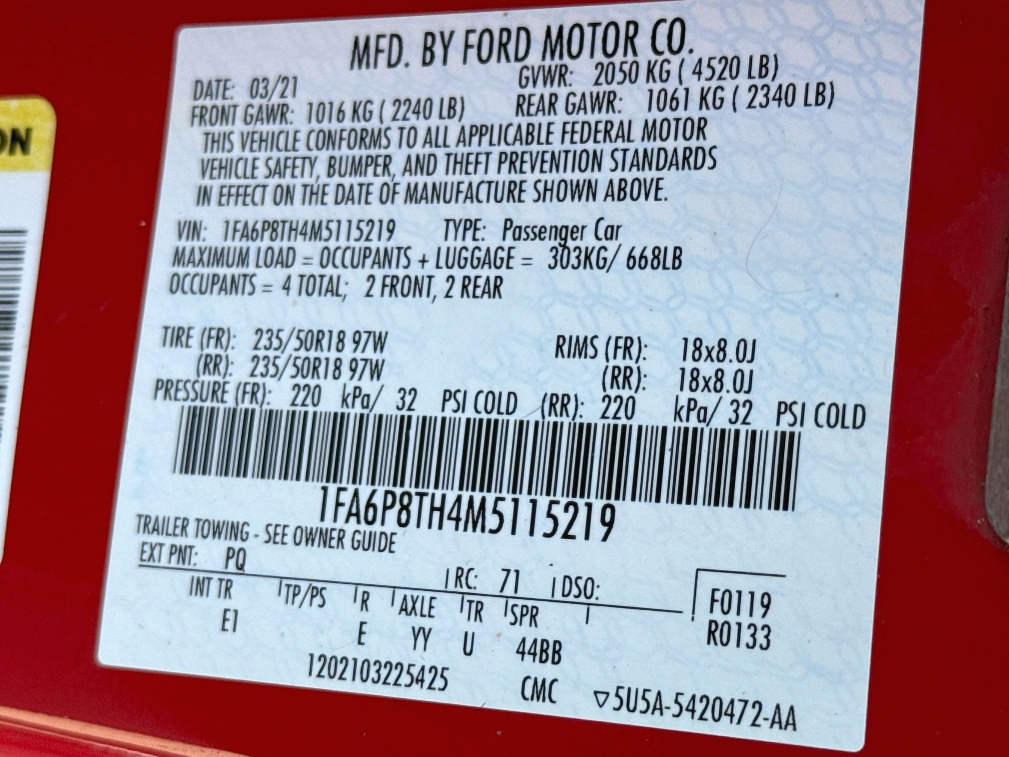 Used 2021 Race Red Ford EcoBoost Premium image 30