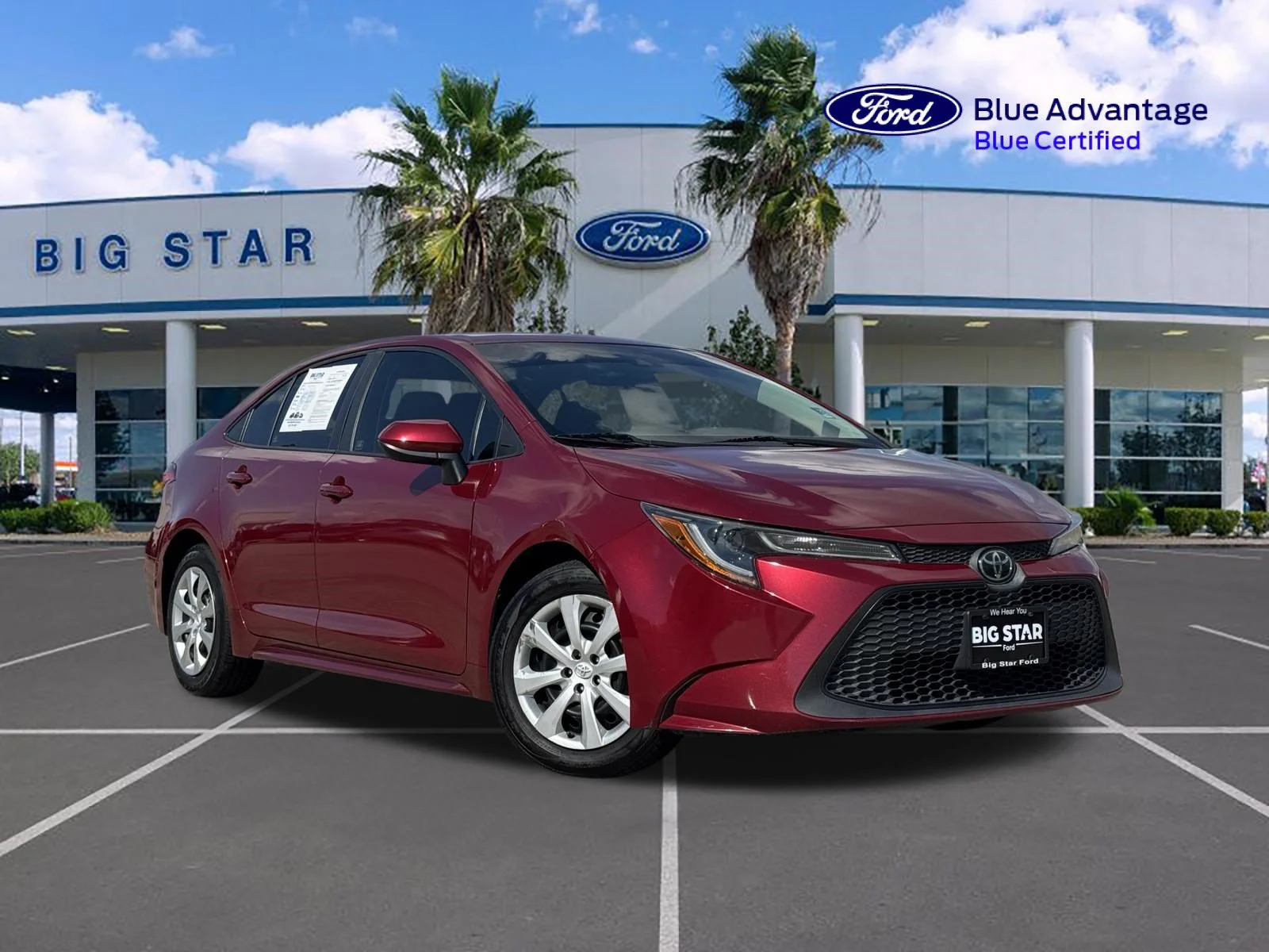 Certified Used 2022 Ruby Flare Pearl Toyota LE image 1