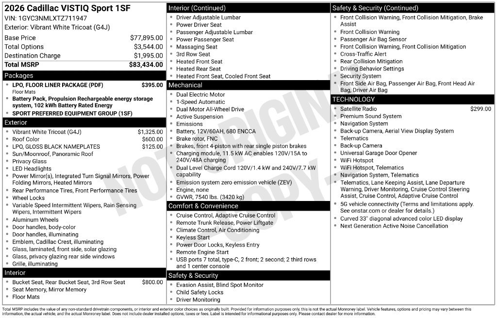 Used 2026 White Cadillac Sport image 2