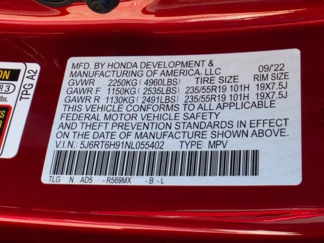 Certified Used 2022 Radiant Red Metallic Honda HYBRID TRG image 35