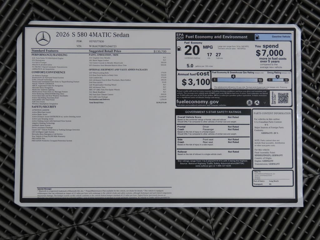 2026 Mercedes-Benz S-Class S 580 - Photo 9