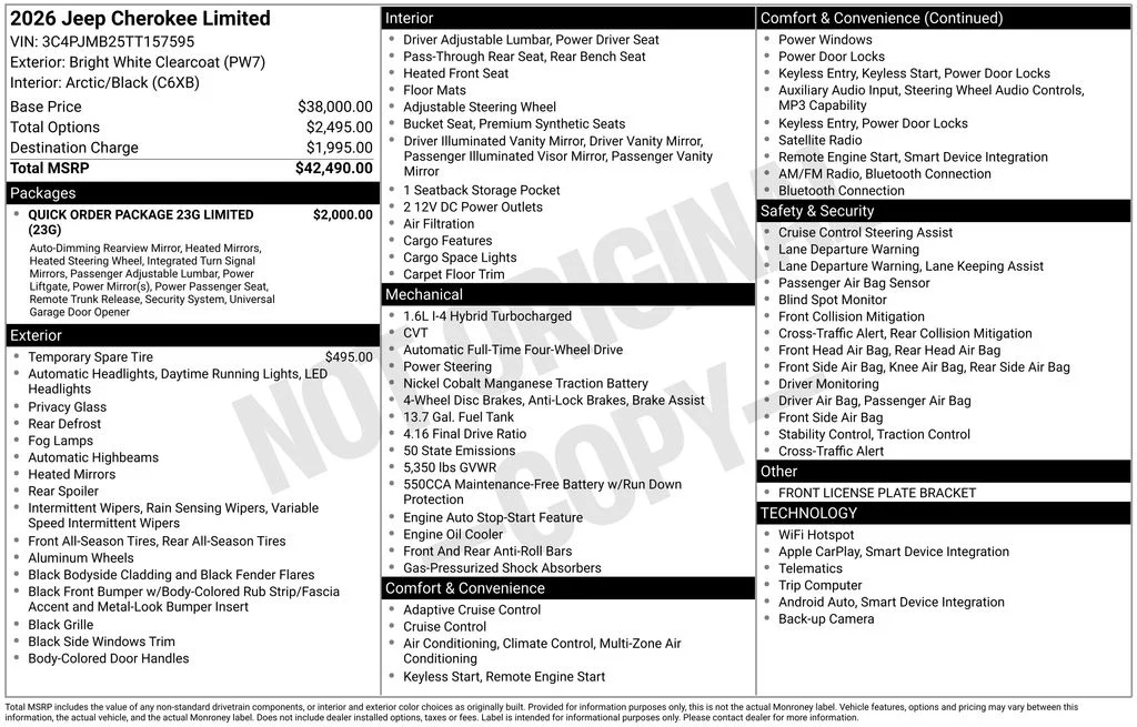 New 2026 Bright White Clear-Coat Exterior Paint Jeep Limited image 4