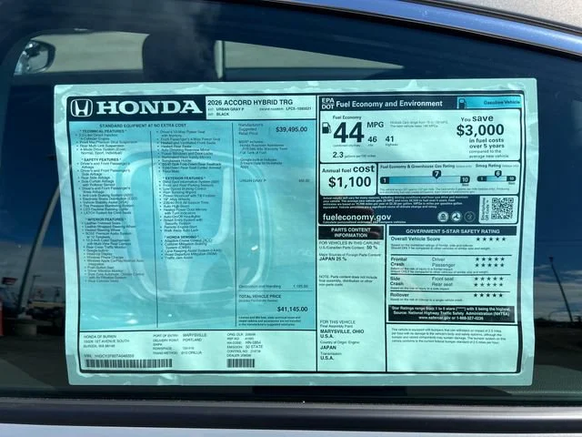 New 2026 Urban Gray Pearl Honda Touring image 30