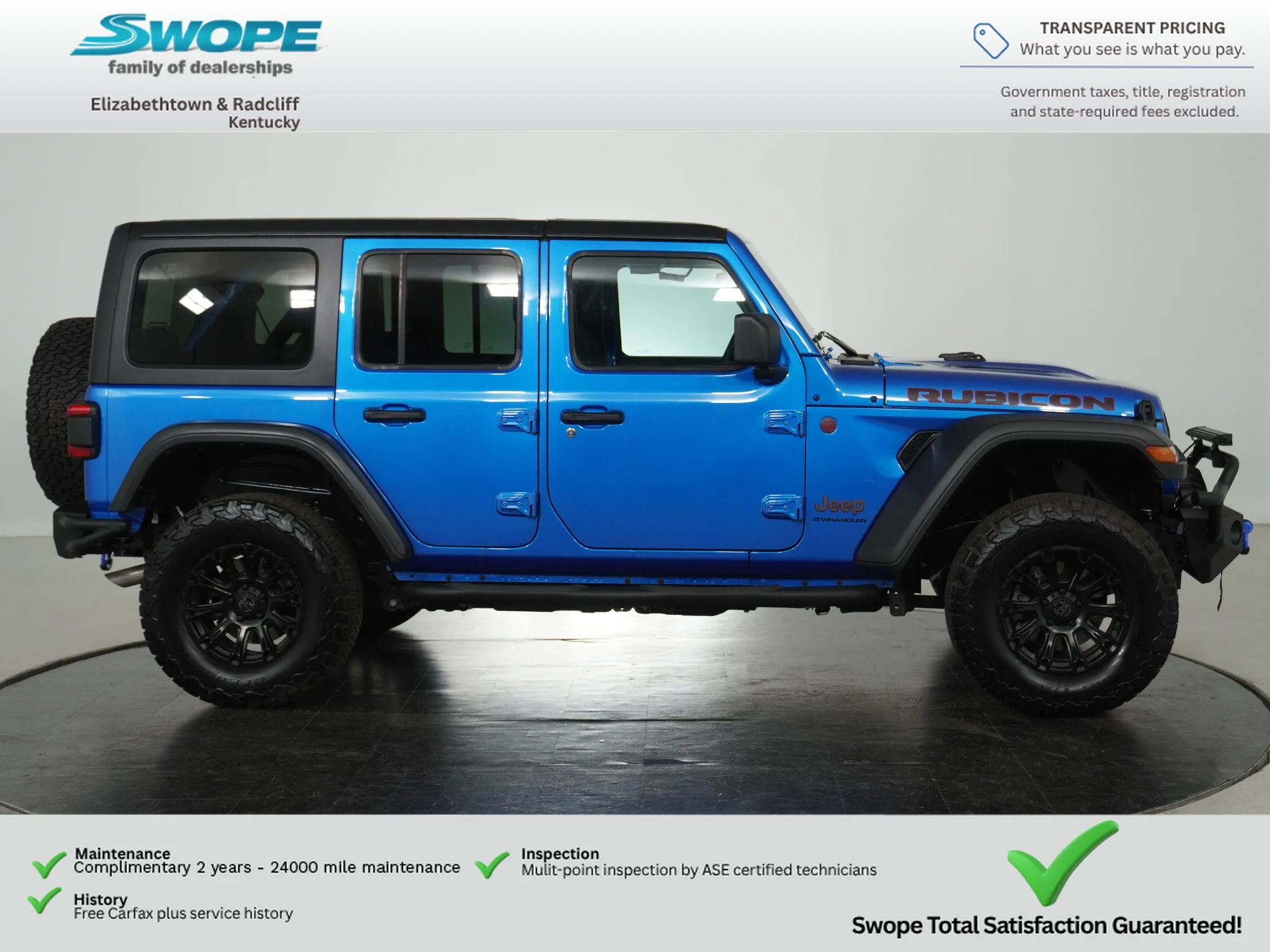 Certified Used 2024 Hydro Blue Pearlcoat Jeep Rubicon image 2