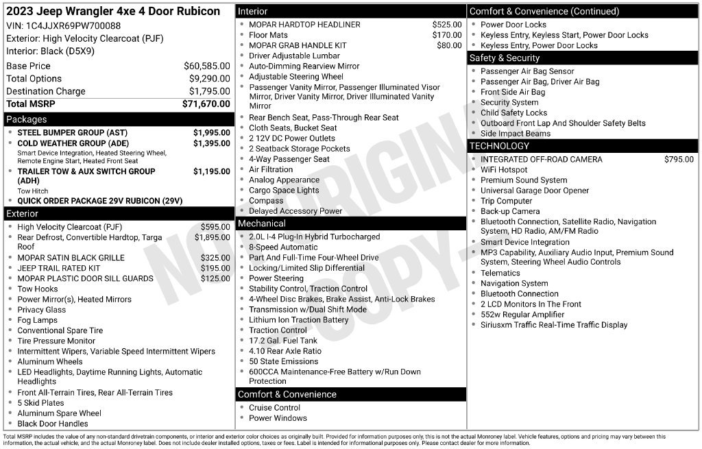 Certified Used 2023 Yellow Jeep Rubicon 4xe image 5