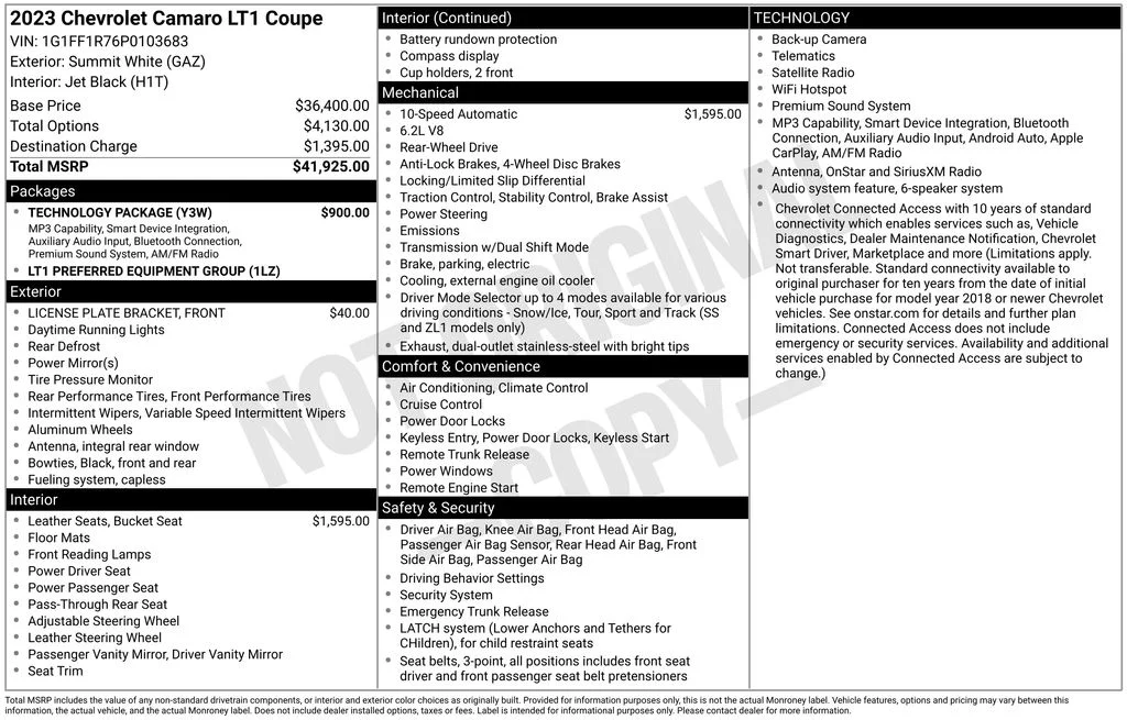 Used 2023 Summit White Chevrolet LT1 image 40