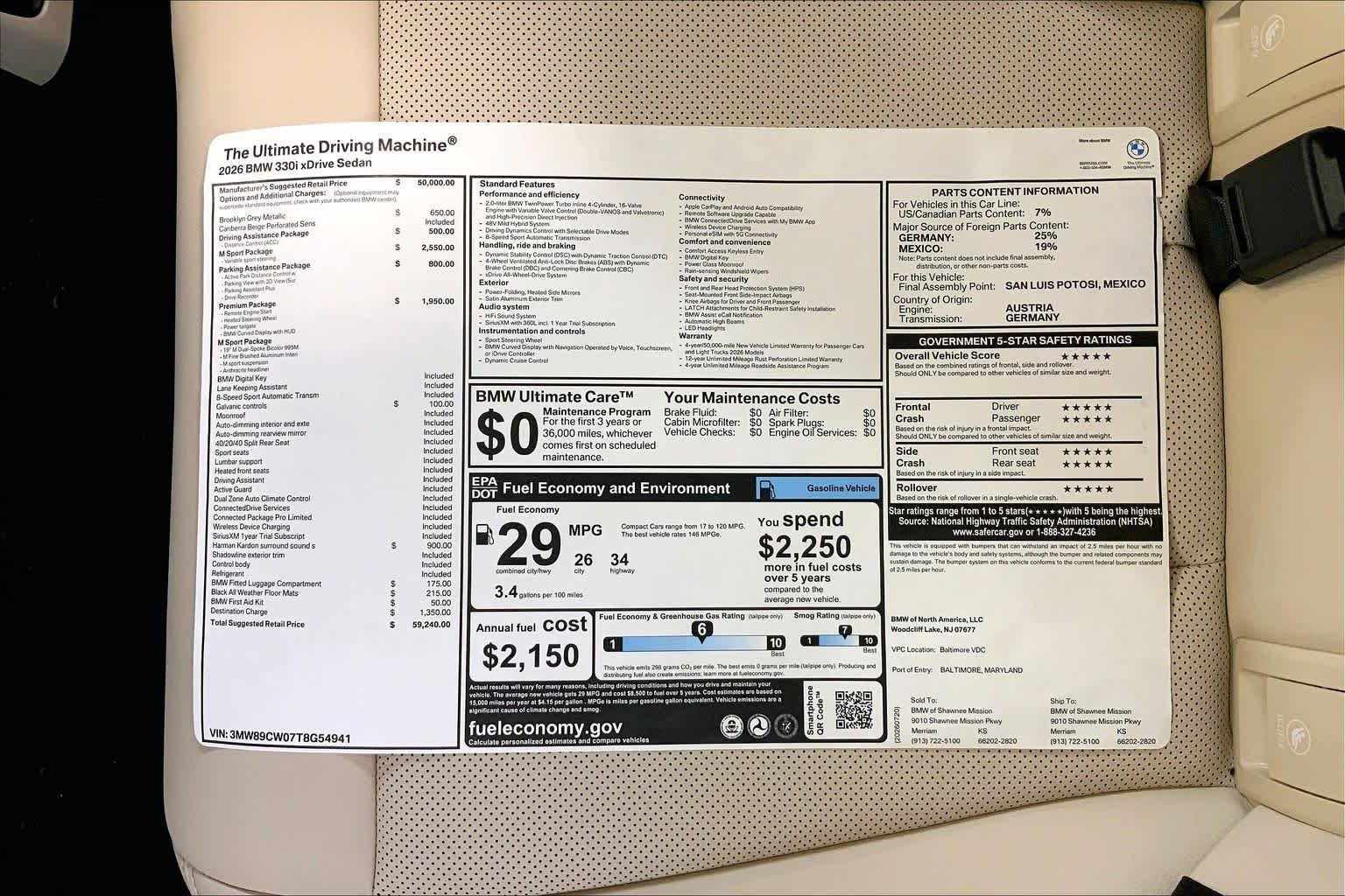 New 2026 Brooklyn Grey Metallic BMW 330i NA xDrive image 22