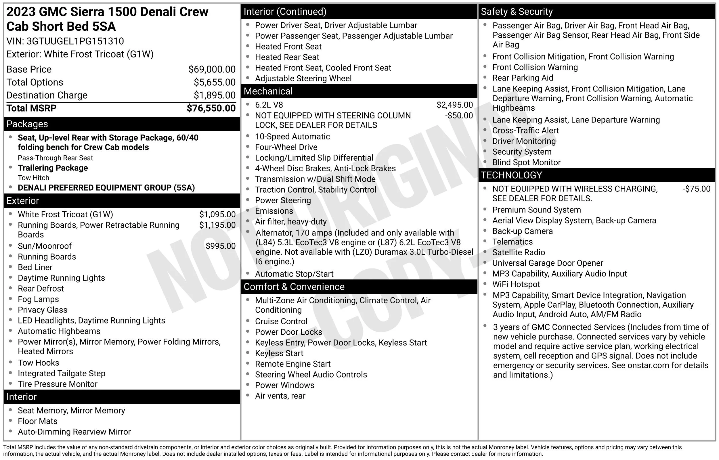 Used 2023 White Frost Tricoat GMC Denali image 49