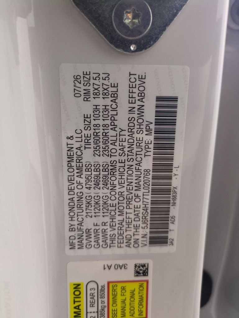 New 2026 Platinum White Pearl Honda EX-L image 29