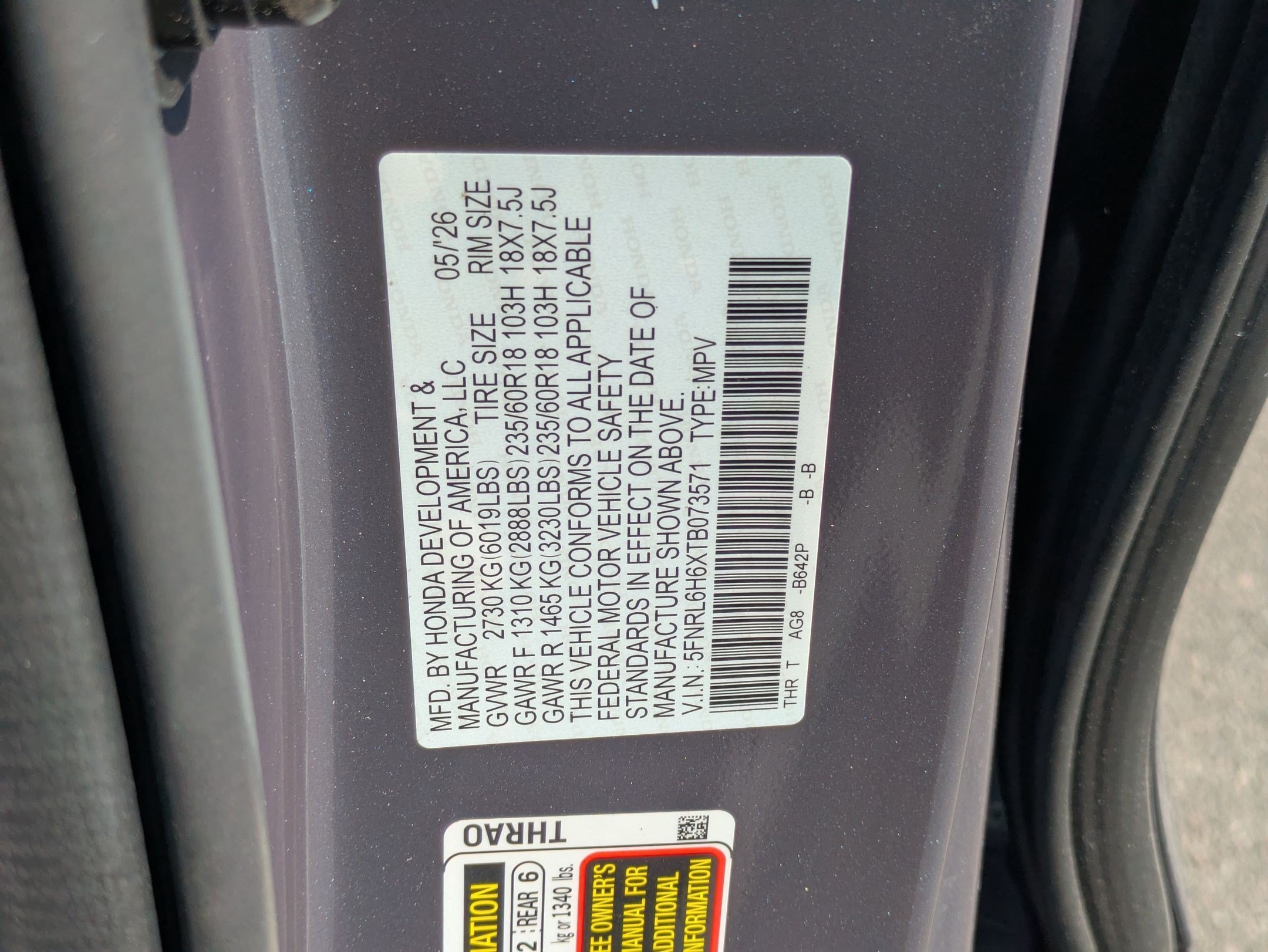 New 2026 Smoke Blue Pearl Honda EX-L image 16
