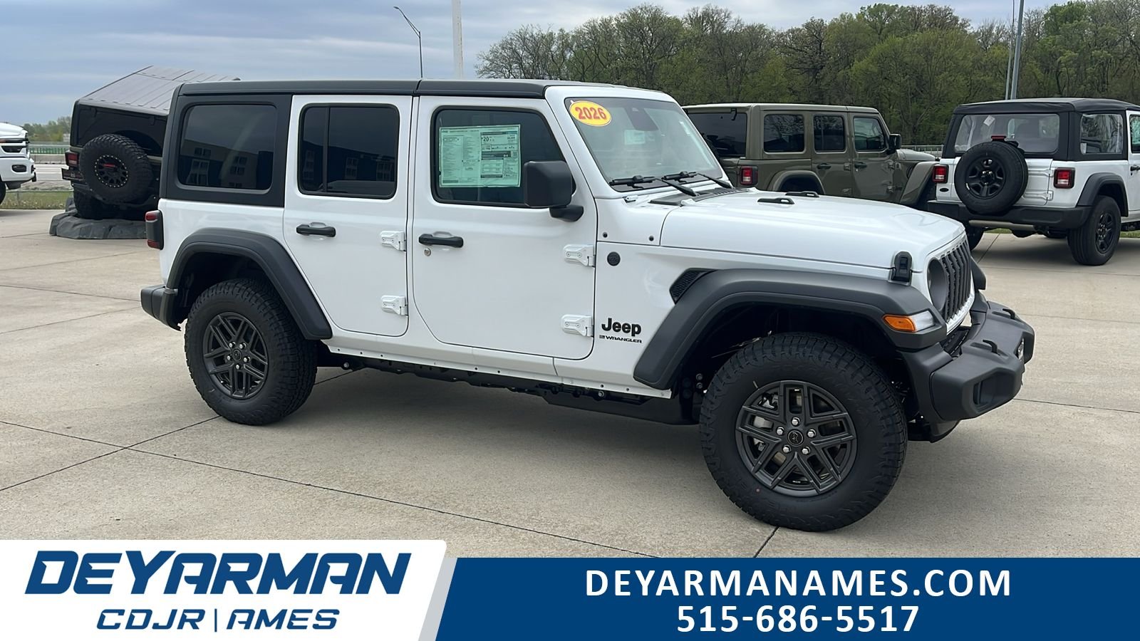 New 2026 Bright White Clear-Coat Exterior Paint Jeep Sport S image 1