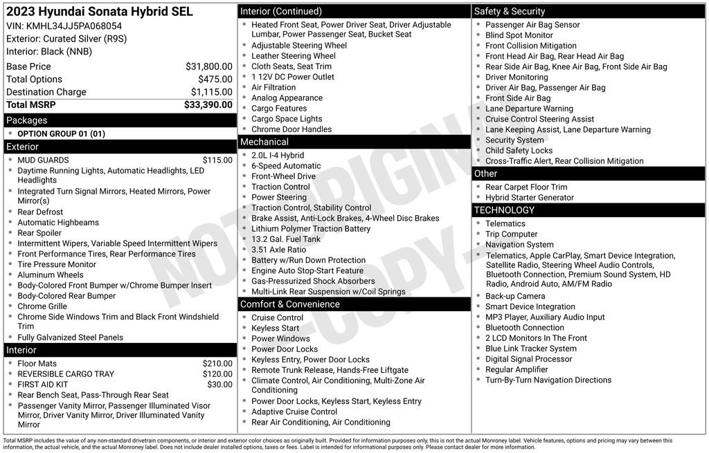 Used 2023 Curated Silver Hyundai SEL image 3