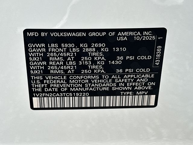 New 2026 White Volkswagen 2.0T SEL Premium R-Line image 36