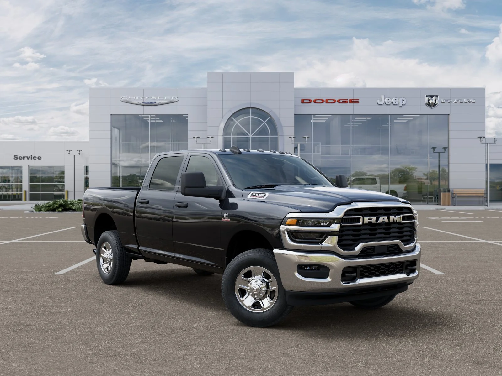 New 2026 Diamond Black Crystal Pearl-Coat Exterior Paint RAM TRADESMAN image 84