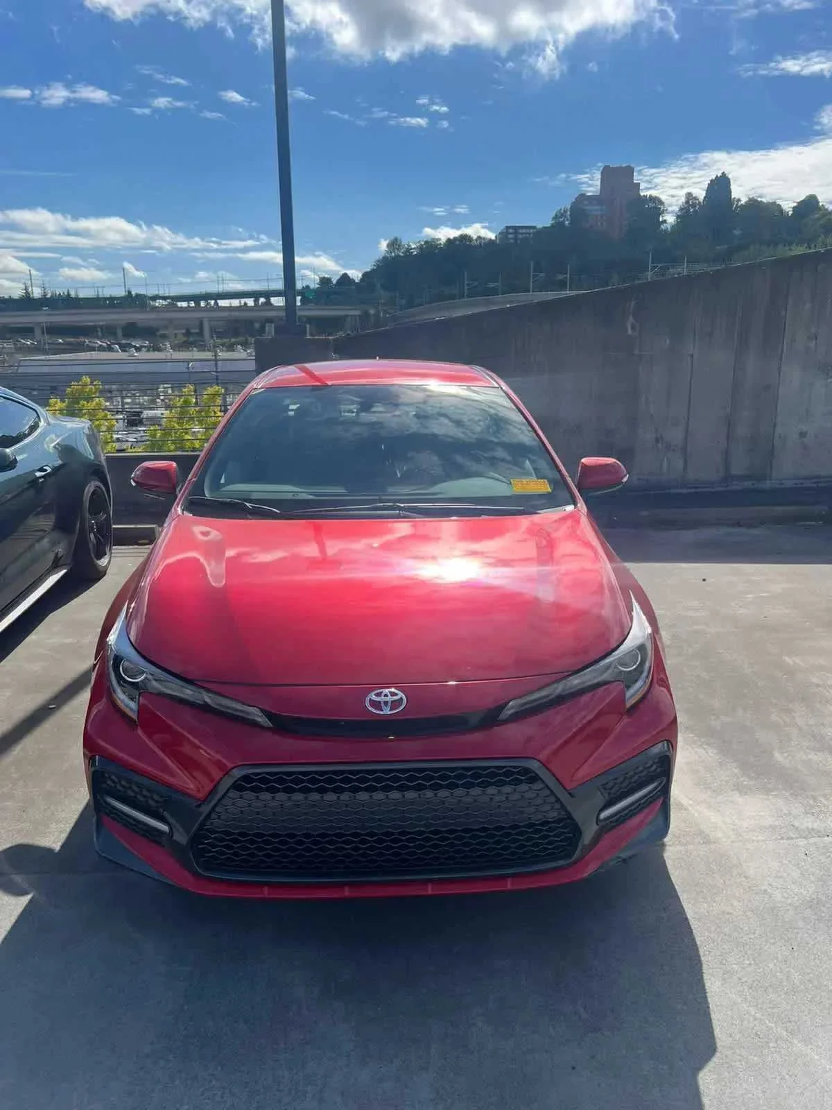 Used 2021 Barcelona Red Metallic Toyota SE image 4