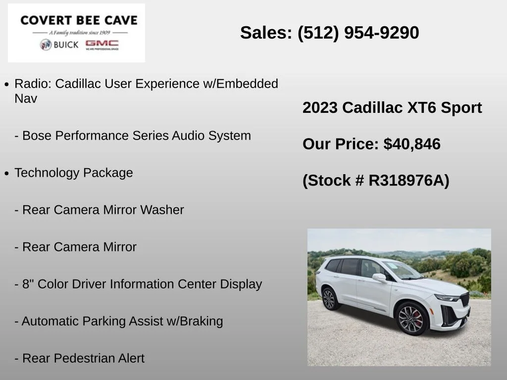 Used 2023 White Cadillac Sport image 12