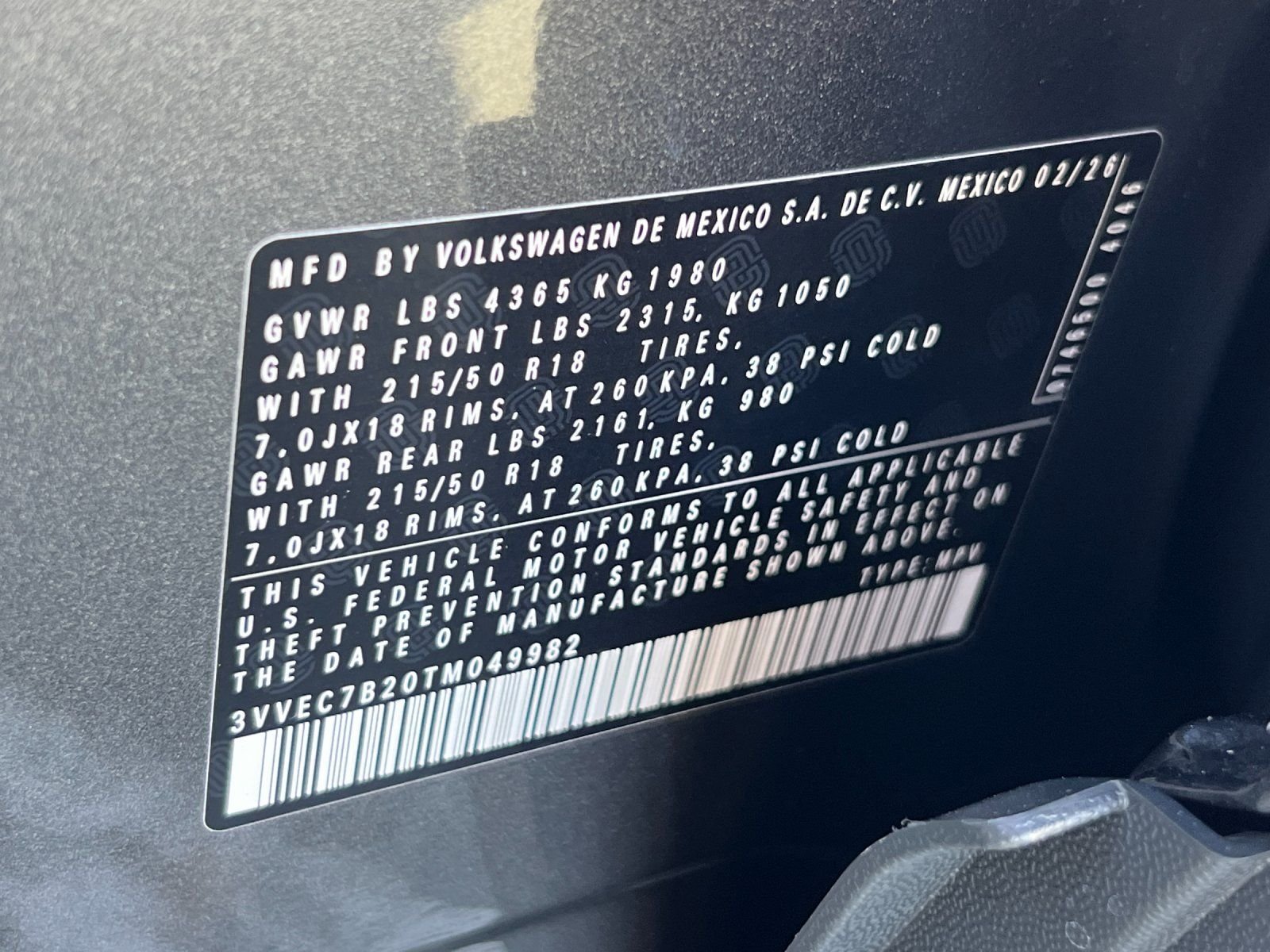 New 2026 Platinum Gray Metallic Volkswagen 1.5T SE image 26