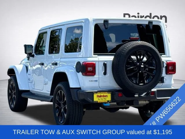 Used 2023 Bright White Clearcoat Jeep Sahara 4xe image 4
