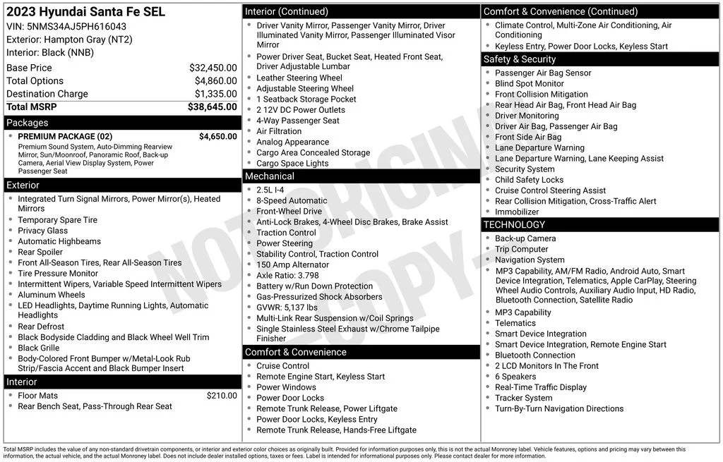 Used 2023 Hampton Gray Hyundai SEL image 9