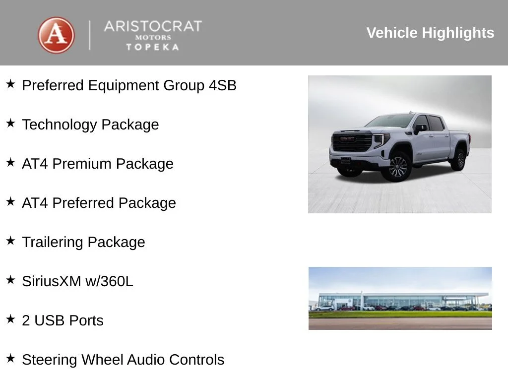 Used 2023 GMC Sierra 1500 AT4 with VIN 3GTUUEEL1PG258023 for sale in Kansas City