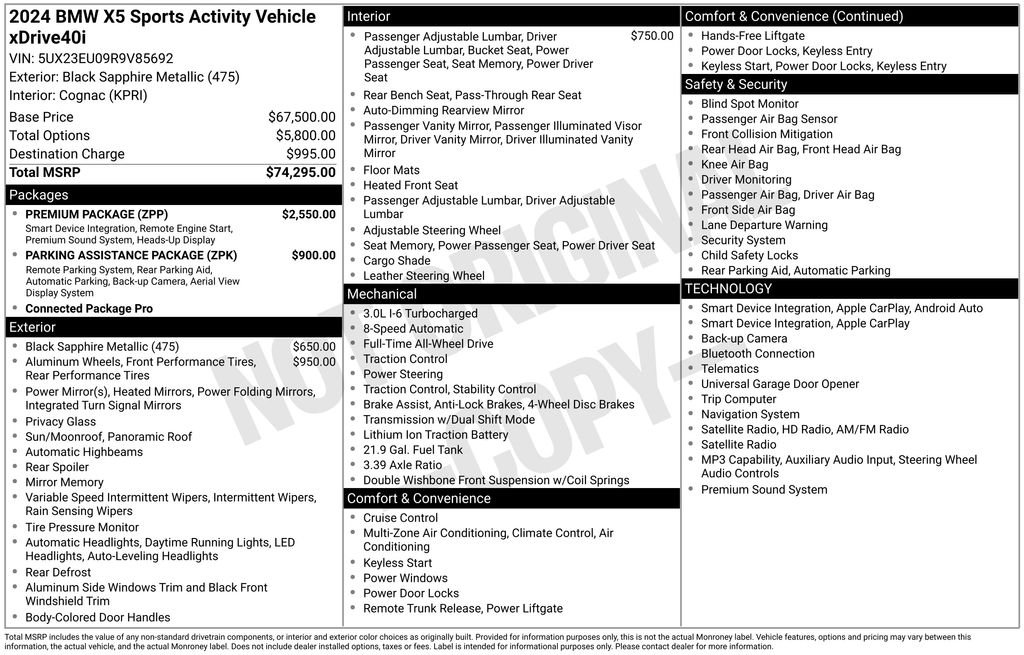Certified Used 2024 Black Sapphire Metallic BMW xDrive40i image 2