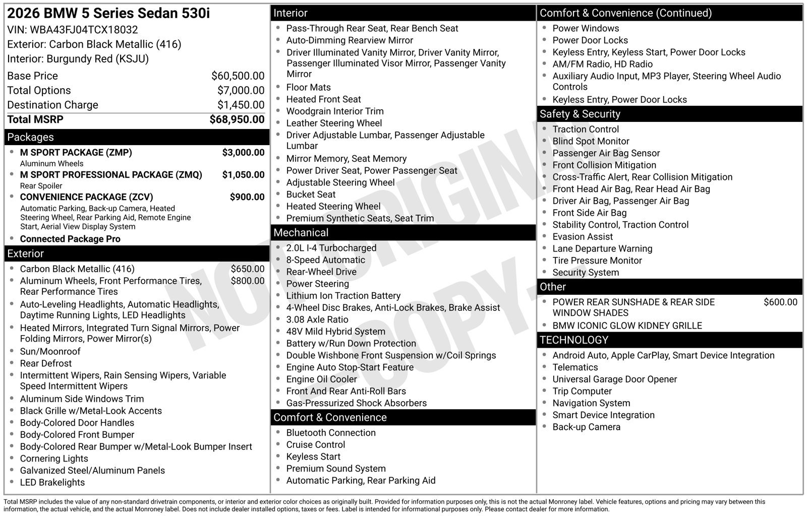 Used 2026 Carbon Black Metallic BMW 530i image 2