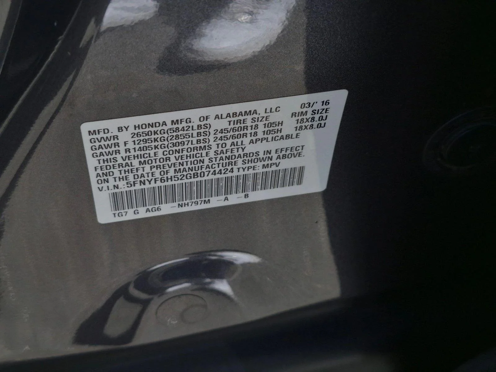 Used 2016 Gray Honda EX-L image 24