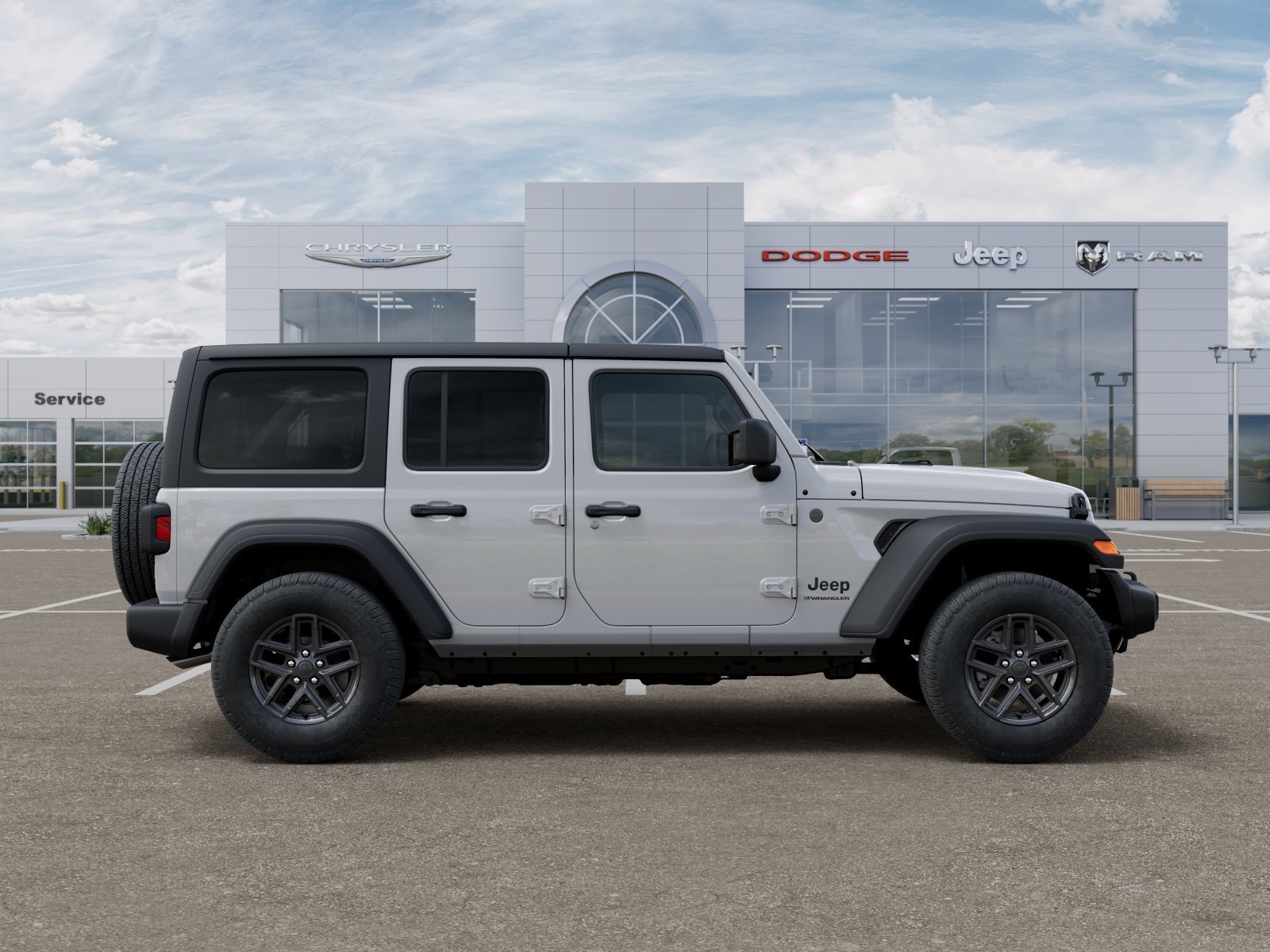 New 2025 Bright White Clear-Coat Exterior Paint Jeep Sport S image 43