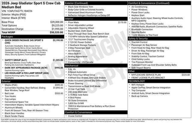 New 2026 Mojito Exterior Paint Jeep Sport S image 33