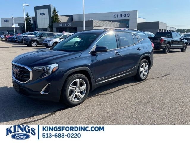 Certified Used 2018 Blue Steel Metallic GMC SLE image 1