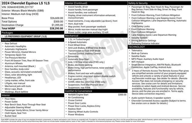 Used 2024 Mosaic Black Metallic Chevrolet LS image 30