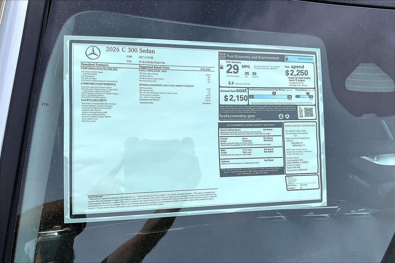 New 2026 Cirrus Silver Metallic Mercedes-Benz C 300 image 22