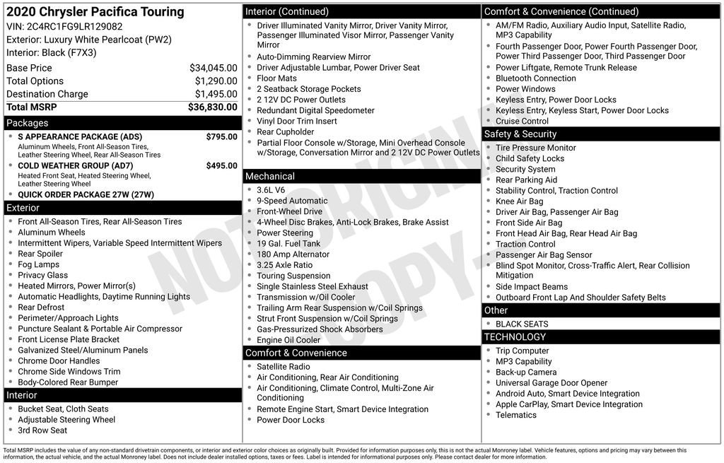 Used 2020 White Chrysler Touring image 17