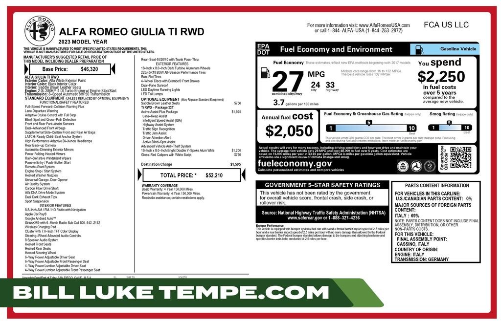 Used 2023 White Alfa Romeo Ti image 1