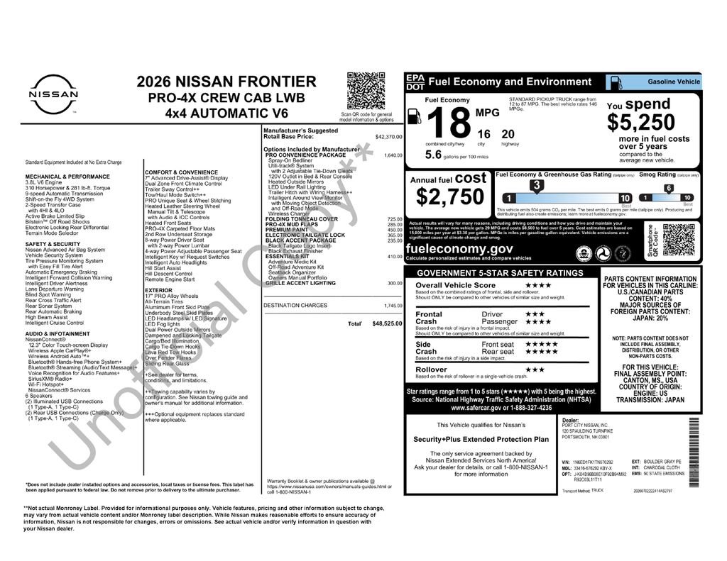 New 2026 Boulder Gray Pearl Nissan Crew Cab PRO-4X® Long Bed image 14