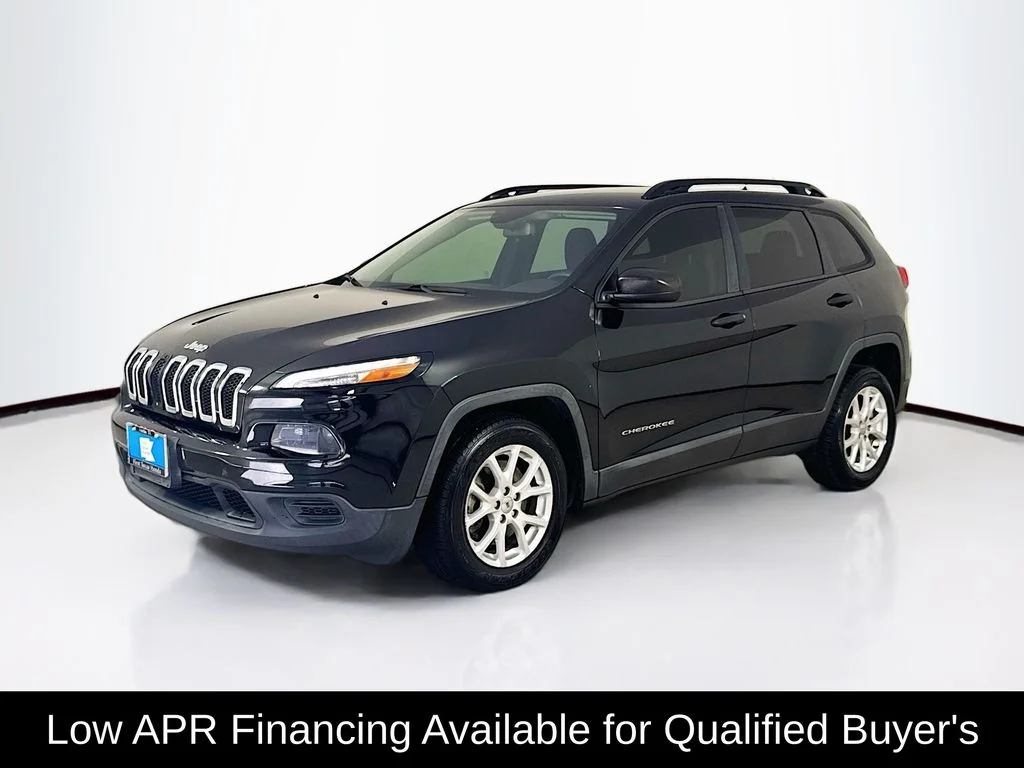 Used 2016 Brilliant Black Crystal Pearlcoat Jeep Sport image 3