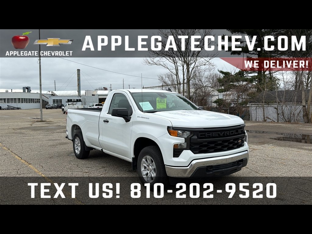 Summit White 2024 Chevrolet Silverado 1500 Work Truck Regular Cab LB RWD Pickup Truck 4X2