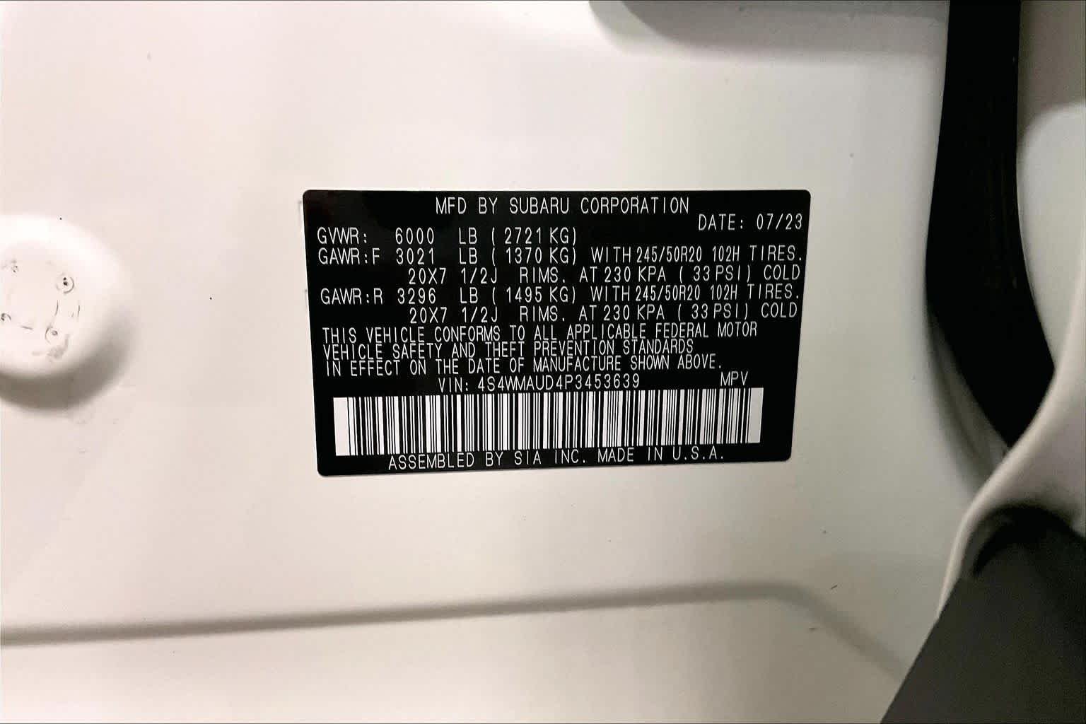 Used 2023 Crystal White Pearl Subaru Limited image 37