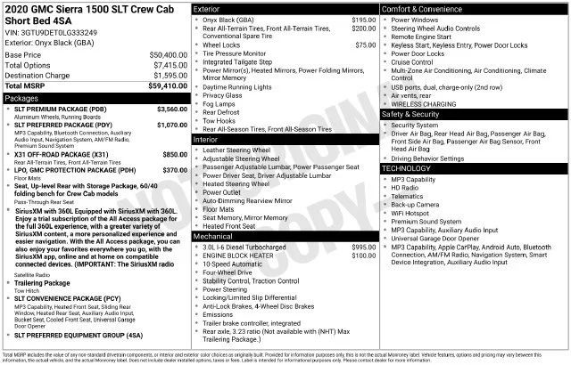 Used 2020 ONYX BLACK GMC SLT image 5