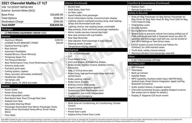 Used 2021 White Chevrolet LT image 28